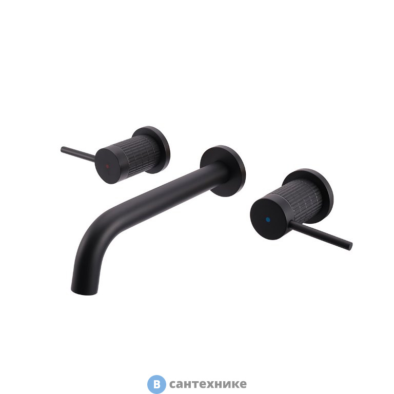 Смеситель Vincea Groove VBFW-4G1MB для раковины, встраиваемый, черный