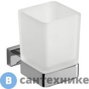 Стакан Inda LEA A18100CR21, настенный, держателя хром, стакан матовое стекло