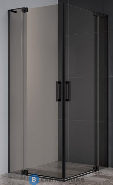 Душевой уголок Cezares SLIDER-A-2-100/110-BR-NERO (1000-1100)x(1000-1100)x1950, без поддона