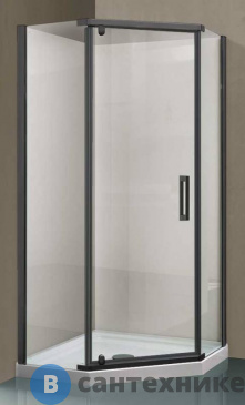 картинка Душевой уголок Vincea Stresa VSP-1S900CLGM, 900*900, вороненая сталь, стекло прозрачное, без поддона