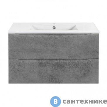 картинка Тумба под раковину Vincea Mia Slim 900 подвесная, 2 выкатных ящика soft close, Beton (VMC-2MC900S1BT)