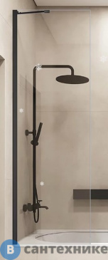 картинка Душевая шторка Veconi PL-84B PL84B-100-01-C7 стекло прозрачное/6 мм