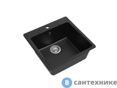 картинка Кухонная мойка EWIGSTEIN Gerd 50 1-чаша 510*510мм черный