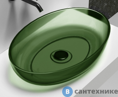 картинка Раковина ABBER Kristall AT2801Emerald зеленая