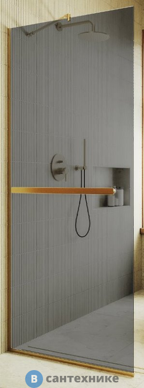 Душевая перегородка в профиле MaybahGlass 1950*790 Стекло 8 мм Графит +Полотенцесушитель (MGD-729-3у)