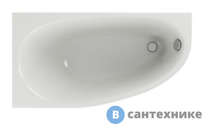 картинка Ванна акриловая AZARIO KAPRIS 170*90 см левая, асимметричная (AV.0062170), без каркаса и сифона