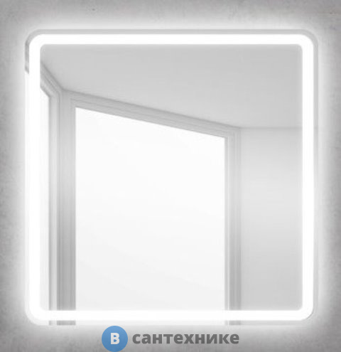 Зеркало BelBagno SPC-MAR-600-600-LED-BTN с встроенным светильником и кнопочным выключателем (600x30x600)