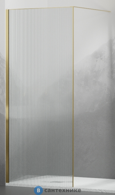 Перегородка для душа RGW WA-08G Золото/Ribbed/8 мм 100*195 (06100810-156)