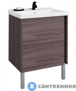 картинка Тумба с раковиной Акватон Стоун 60 грецкий орех/Миранда 60 (1A2314K1SXC80)