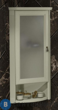 картинка Шкаф OPADIRIS Клио подвесной угловой, цв. 1013, левый, с матовым стеклом