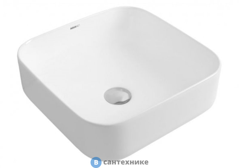 Раковина Aquanet CITY-1 керамическая накладная 385*385*140 (211280)