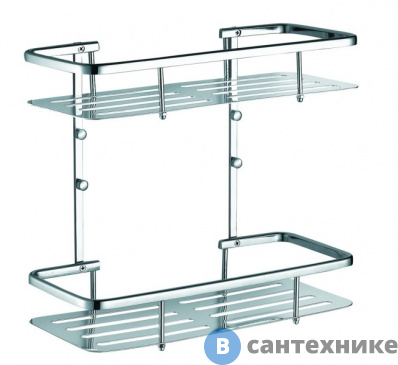 картинка Полка AZARIO AZ-835-2 прямоугольная двухэтажная, хром