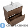 картинка Тумба под раковину BelBagno KRAFT 39  напольная с фрезерованными ручками по всей длине фасада с двумя выкатными ящиками, Rovere Tabacco, 605х390x840, KRAFT39-600