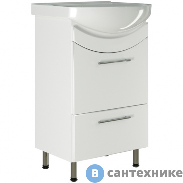 картинка Тумба под раковину Ирлен РАДУГА-50 белая (под ум. Альфана-50) /135999/