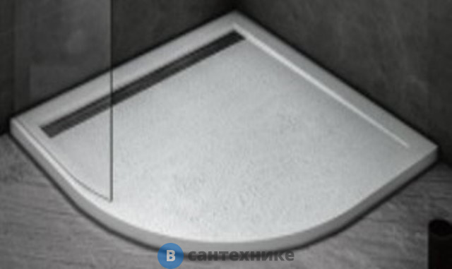 Душевой поддон Cezares TRAY-AS-R-100-30-W из искусственного мрамора, без сифона, панели и ножек