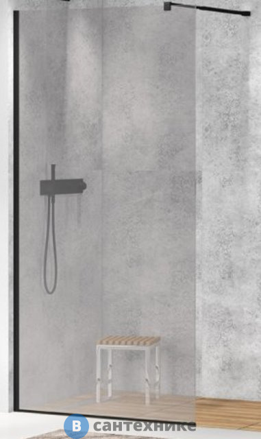 Душевая перегородка Cezares LIBERTA-L-1-80-GR-NERO (800х1950)