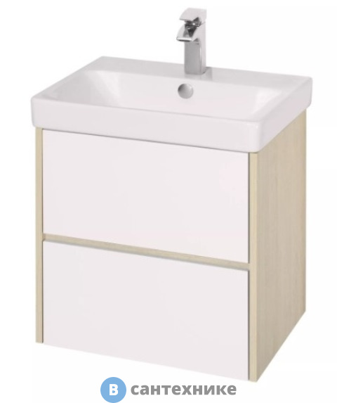 Тумба под раковину Акватон Сканди 55 Белый/Дуб Верона (1A251701SDB20)