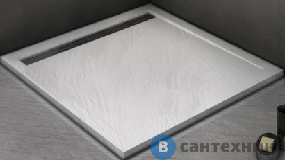 картинка Душевой поддон WELTWASSER WW TRS 90 STONE-WT Белый 900х900х30 мм