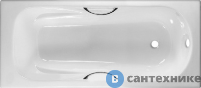 картинка Чугунная ванна Byon B15 160x75x42 с ручками (без ножек)