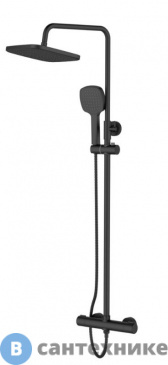 картинка Душевая система Orange T02S4-912b с термостатом, чёрный