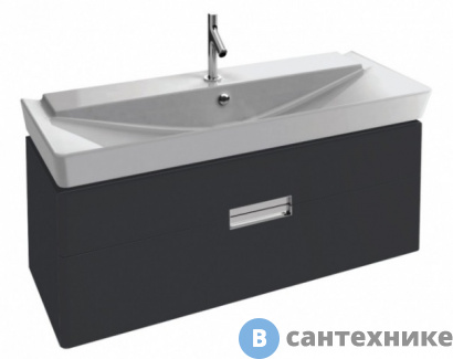 картинка Тумба под раковину Jacob Delafon REVE EB1137-442 серый антрацит лак (117x43,50x44,50)