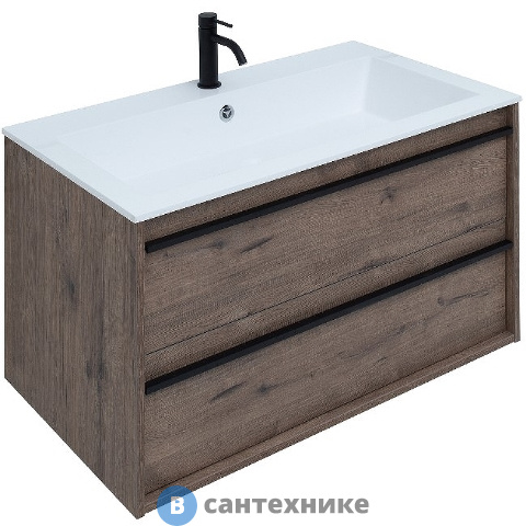 Тумба под раковину Aquanet Lino 90 Дуб Веллингтон (253913)