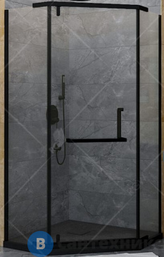 картинка Душевой уголок RGW HO-081-B 90*90*195 трапеция/чёрный/сатинат/8 мм (350608199-24)