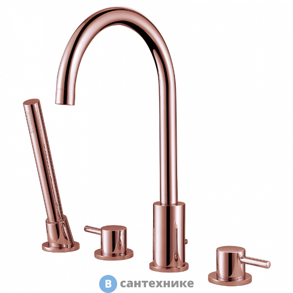 Смеситель ABBER Wasser Kreis AF8113RG на борт ванны, розовое золото