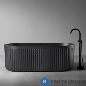 картинка Ванна ABBER Stuttgart AM9925B из искусственного камня черная матовая