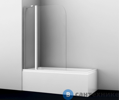 картинка Стеклянная шторка для душа WasserKRAFT Leine 35P02-110, распашная, двухстворчатая