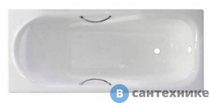 картинка Чугунная ванна CASTALIA CARINA 170x75 хр. ручки (без ножек)