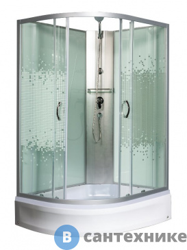 картинка Душевая кабина МОНОМАХ Б/К 100/80/24 МЗ R б/крыши, 1000*800*2060, асимметричная (10000005774)