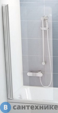 картинка Шторка на ванну Ravak Chrome CVS1-80 L сатин+стекло Transparent (7QL40U00Z1)