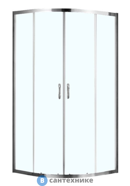 Душевое ограждение AZARIO MILTON 900*900*2000, без поддона, полукругл., стекло 6 мм, профиль серебро (AZ-ND2142 900)