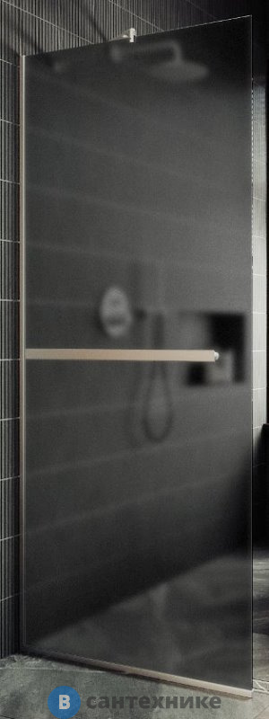 Душевая перегородка в профиле MaybahGlass 1950*790 Стекло 8 мм Графит матовый +Полотенцесушитель (MGD-730-5у)