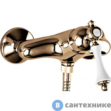 картинка Смеситель Cezares MARGOT-DM-02-Bi для душа однорычажный, бронза, ручка белая