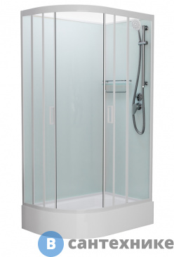 картинка Душевая кабина Frank F412/1R White правосторонняя средний поддон б/к (без крыши)