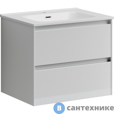 картинка Тумба под раковину Ceramica Nova CENTO 60 CN60W подвесная 2я мдф/мдф белый глянец