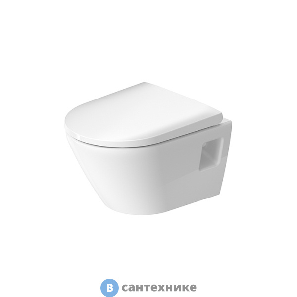 Унитаз подвесной Duravit D-Neo 370x480 мм, безободковый, с сиденьем микролифт, белый (45870900A1 (2587090000+0021690))