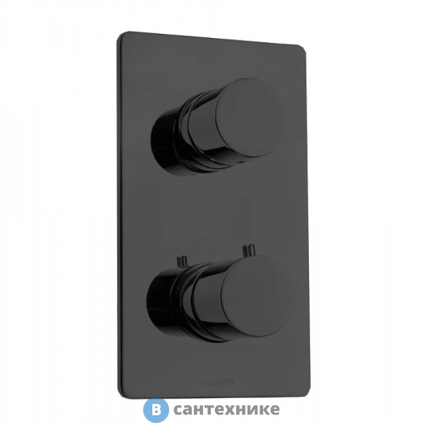 Термостат Bossini Oki для душа, встраиваемый, с девиаторм 1/2/3/4/5, чёрный матовый (Z00002.073), без внутренней части