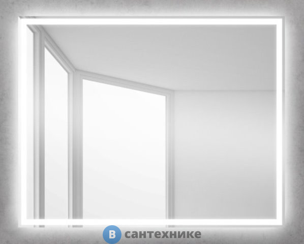 Зеркало BelBagno SPC-GRT-1000-600-LED-BTN с встроенным светильником и кнопочным выключателем 1000x30x600