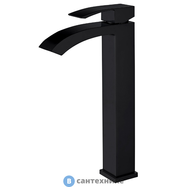 Смеситель ABBER Wasserfall AF8611B для накладной раковины, чёрный матовый