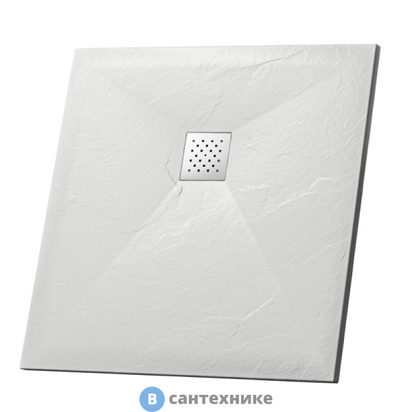 Душевой поддон Grossman GR-S1100100Q (100*100*2,5) Strong, из искусственного камня квадратный белый, без сифона