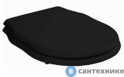 картинка Сиденье Artceram HERMITAGE для унитаза с микролифтом, чёрны, шарниры золото (HEA005 03 73)