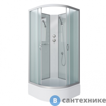 картинка Душевая кабина Niagara NG-3301-14BK (900х900х2000) средний поддон, стекло матовое
