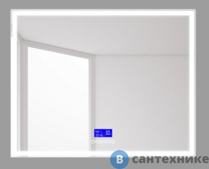 картинка Зеркало BelBagno SPC-GRT-1200-800-LED-TCH-RAD с встроенным светильником, сенсорным выключателем, bluetooth, цифровым термометром, радио 1200x30x800