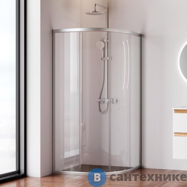 картинка Душевое ограждение АМ.РМ W88G-205-090MT64 X-Joy Twin Slide, 90x90, профиль мат. хром, без поддона