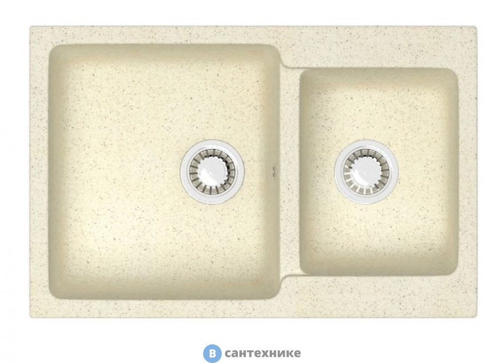 Кухонная мойка AZARIO Grand (765х500х190) бежевый, сифон + герметик (CS00079902)