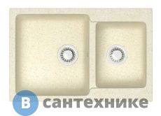 Кухонная мойка AZARIO Grand (765х500х190) бежевый, сифон + герметик (CS00079902)