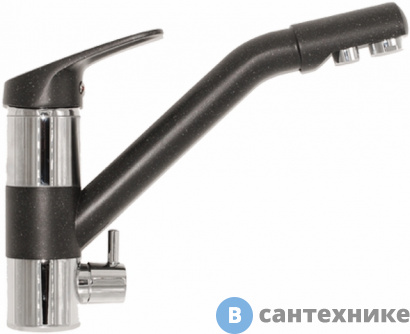 картинка Смеситель кухонный TOLERO ДУО №911 чёрный (694906)